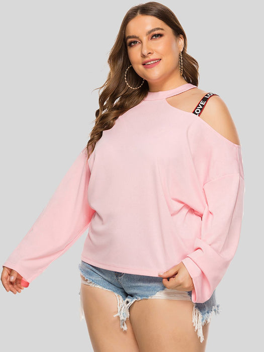 Plus Size Cold-Shoulder Round Neck Blouse  Jessie Knowles