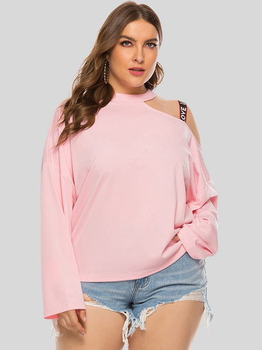 Plus Size Cold-Shoulder Round Neck Blouse  Jessie Knowles