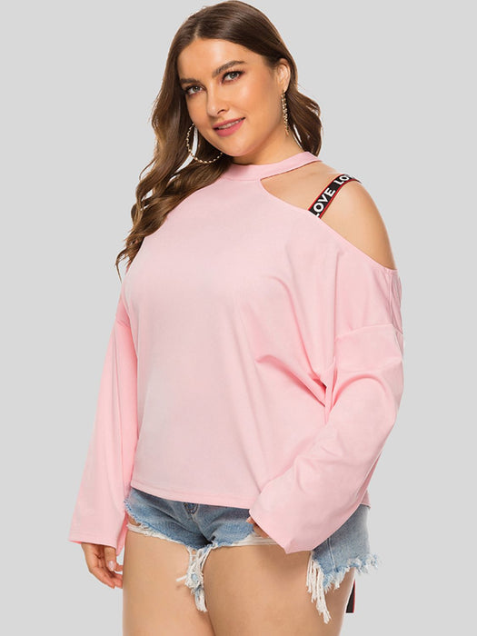 Plus Size Cold-Shoulder Round Neck Blouse  Jessie Knowles