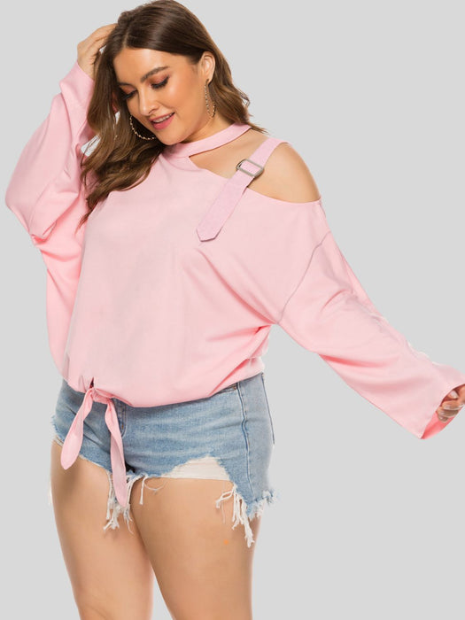 Plus Size Cold-Shoulder Tied Top  Jessie Knowles