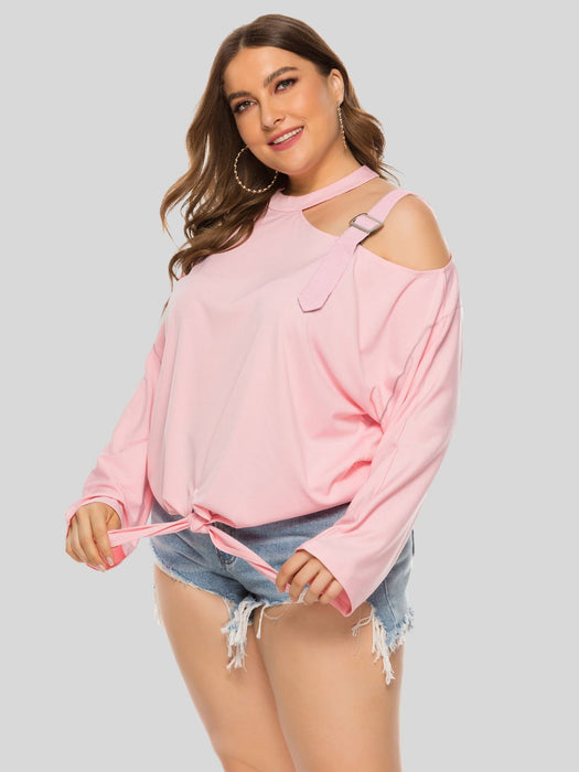 Plus Size Cold-Shoulder Tied Top  Jessie Knowles