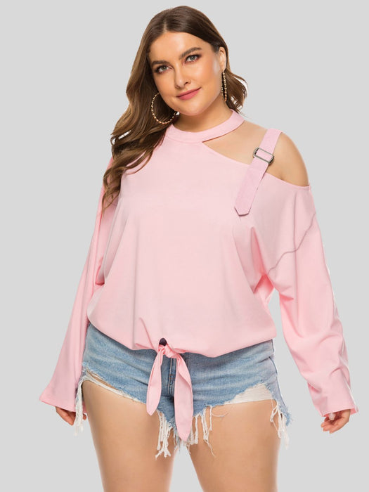 Plus Size Cold-Shoulder Tied Top  Jessie Knowles