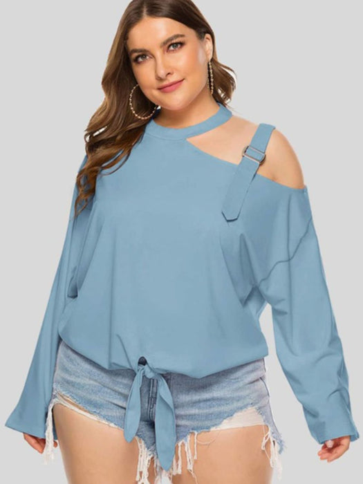 Plus Size Cold-Shoulder Tied Top  Jessie Knowles