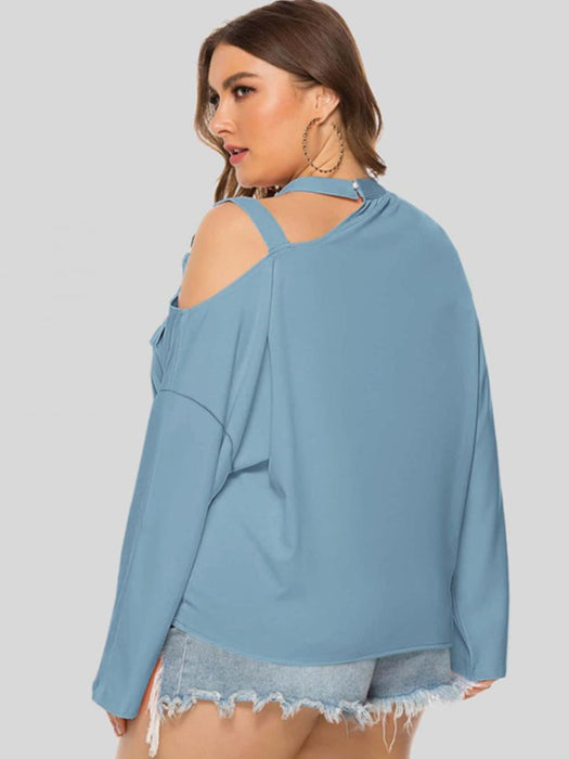 Plus Size Cold-Shoulder Tied Top  Jessie Knowles