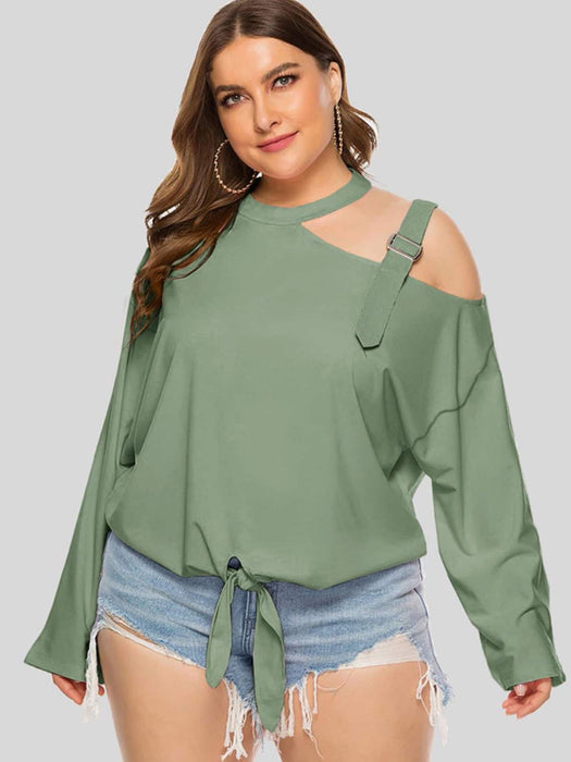 Plus Size Cold-Shoulder Tied Top  Jessie Knowles