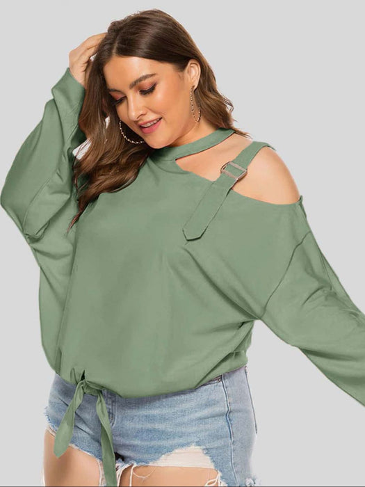 Plus Size Cold-Shoulder Tied Top  Jessie Knowles