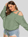 Plus Size Cold-Shoulder Tied Top  Jessie Knowles