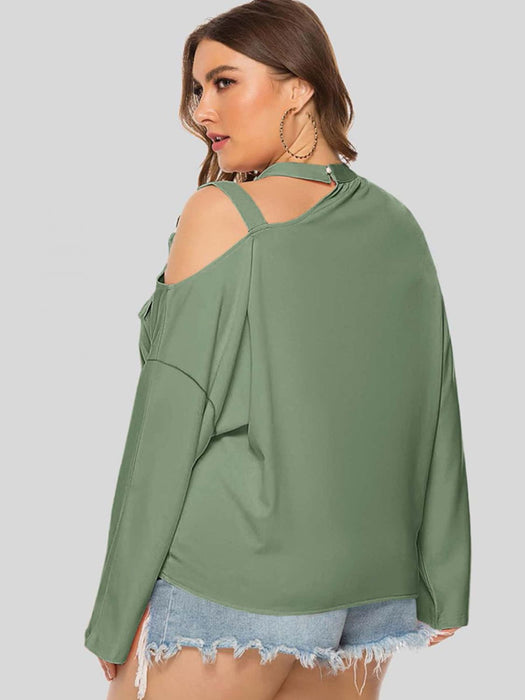 Plus Size Cold-Shoulder Tied Top  Jessie Knowles