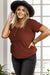 Plus Size Half Button Short Sleeve T-Shirt  Jessie Knowles