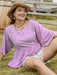 Plus Size Lace Detail Round Neck Three-Quarter Sleeve Blouse  Jessie Knowles