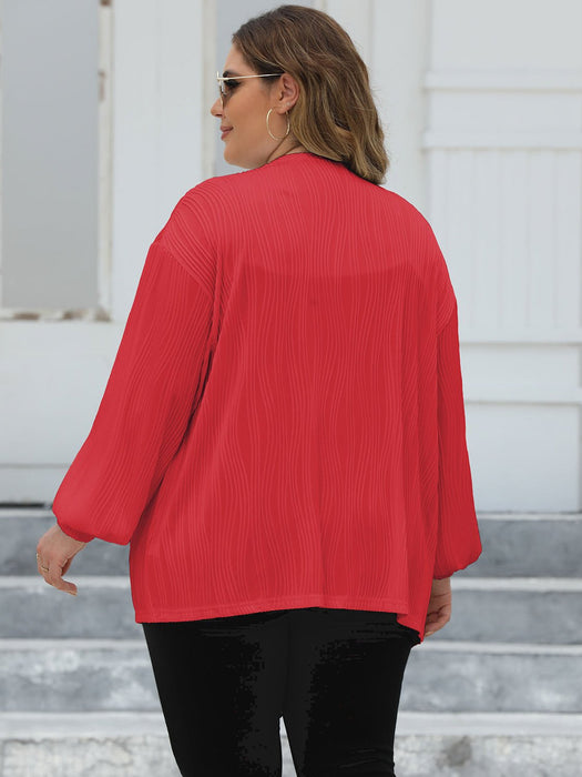 Plus Size Open Front Long Sleeve Cardigan  Jessie Knowles