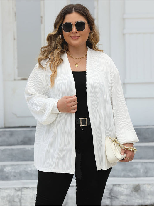 Plus Size Open Front Long Sleeve Cardigan  Jessie Knowles