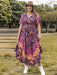 Plus Size Printed V-Neck Flutter Sleeve Midi Dress  Jessie Knowles