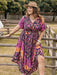 Plus Size Printed V-Neck Flutter Sleeve Midi Dress  Jessie Knowles