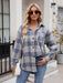 Pocketed Plaid Collared Neck Long Sleeve Shirt TOPS Jessie Knowles