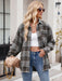 Pocketed Plaid Collared Neck Long Sleeve Shirt TOPS Jessie Knowles