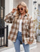 Pocketed Plaid Collared Neck Long Sleeve Shirt TOPS Jessie Knowles