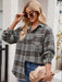 Pocketed Plaid Collared Neck Long Sleeve Shirt TOPS Jessie Knowles