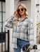 Pocketed Plaid Collared Neck Long Sleeve Shirt TOPS Jessie Knowles