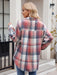 Pocketed Plaid Collared Neck Long Sleeve Shirt TOPS Jessie Knowles