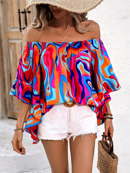 Printed Off-Shoulder Blouse  Jessie Knowles