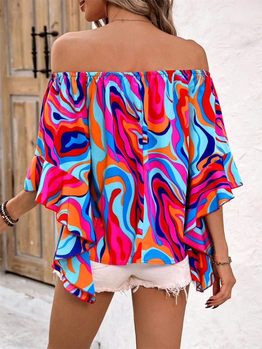 Printed Off-Shoulder Blouse  Jessie Knowles