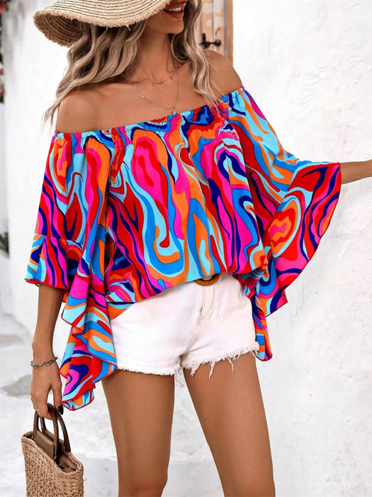 Printed Off-Shoulder Blouse  Jessie Knowles