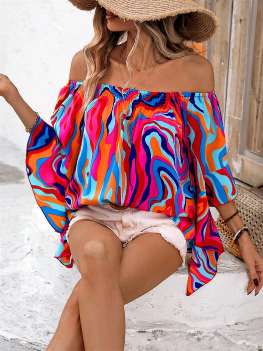 Printed Off-Shoulder Blouse  Jessie Knowles