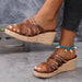 PU Leather Crisscross Wedge Sandals  Jessie Knowles