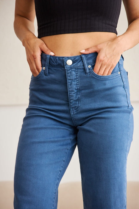 RFM Crop Chloe Tummy Control High Waist Raw Hem Jeans BOTTOMS Jessie Knowles