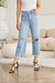 RFM Tummy Control High Waist Raw Hem Distressed Jeans BOTTOMS Jessie Knowles