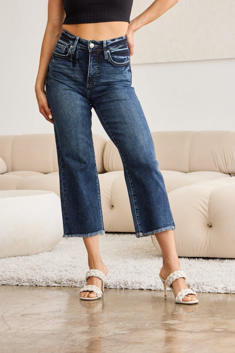 RFM Tummy Control High Waist Raw Hem Jeans BOTTOMS Jessie Knowles