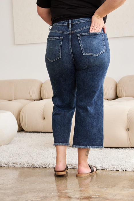 RFM Tummy Control High Waist Raw Hem Jeans BOTTOMS Jessie Knowles