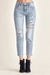 RISEN Distressed Slim Cropped Jeans BOTTOMS Jessie Knowles