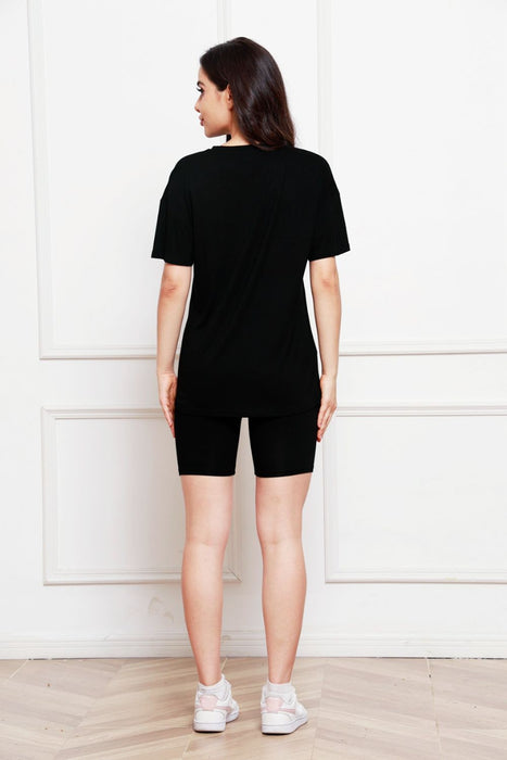 Round Neck Short Sleeve T-Shirt and Shorts Set SETS Jessie Knowles