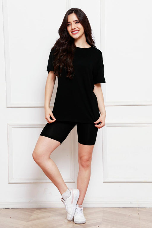 Round Neck Short Sleeve T-Shirt and Shorts Set SETS Jessie Knowles