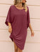 Round Neck Three-Quarter Sleeve Tee Dress  Jessie Knowles