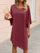 Round Neck Three-Quarter Sleeve Tee Dress  Jessie Knowles