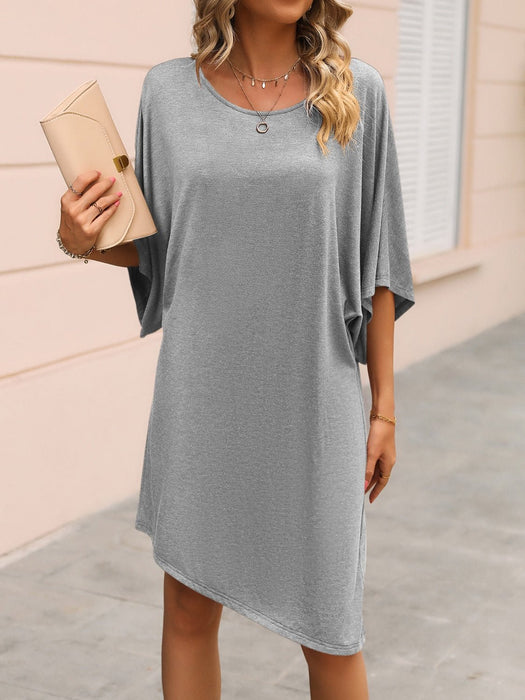 Round Neck Three-Quarter Sleeve Tee Dress  Jessie Knowles