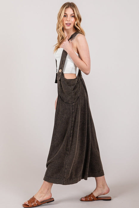 SAGE + FIG Wide Strap Wide Leg Overalls  Jessie Knowles