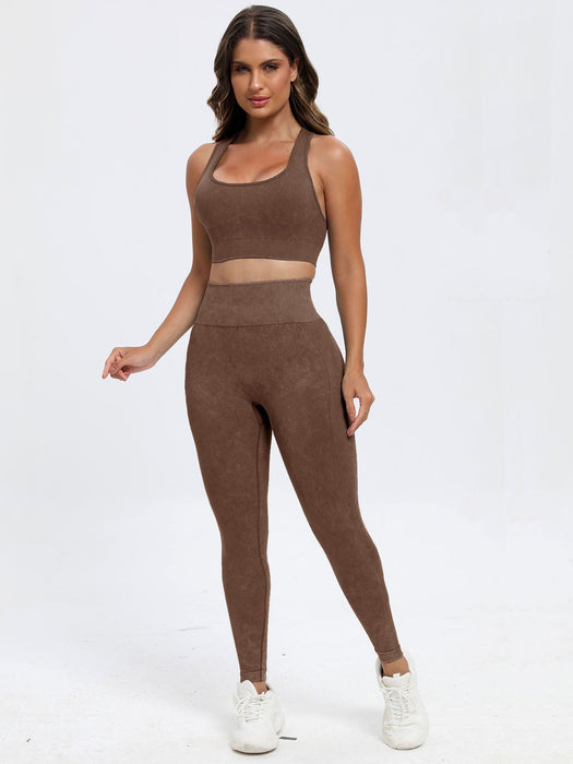 Scoop Neck Wide Strap Top and Pants Active Set  Jessie Knowles