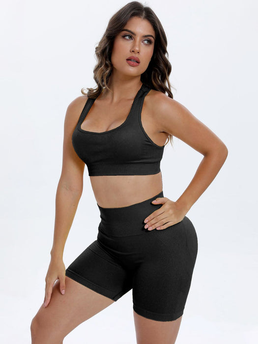 Scoop Neck Wide Strap Top and Shorts Active Set  Jessie Knowles