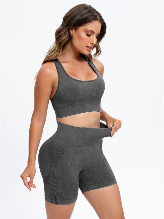 Scoop Neck Wide Strap Top and Shorts Active Set  Jessie Knowles