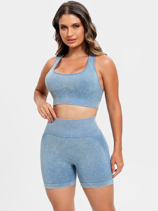 Scoop Neck Wide Strap Top and Shorts Active Set  Jessie Knowles