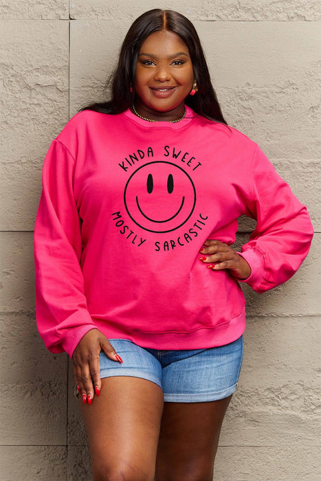 Simply Love Smiling Face Graphic Sweatshirt  Jessie Knowles