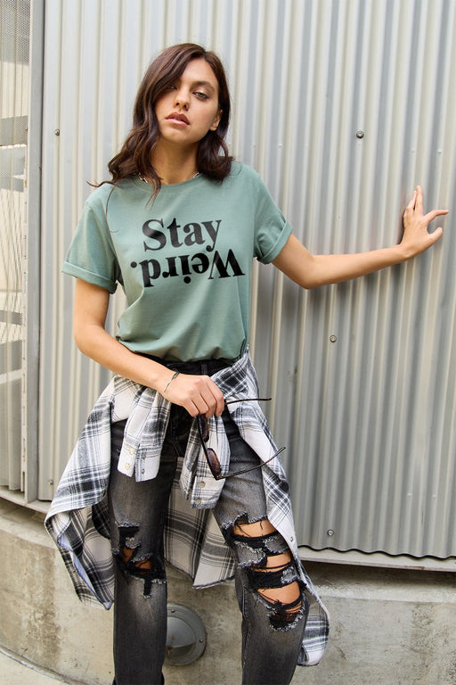 Simply Love STAY WEIRD Short Sleeve T-Shirt  Jessie Knowles