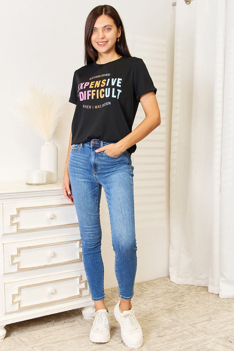 Simply Love Slogan Graphic Cuffed Sleeve T-Shirt  Jessie Knowles