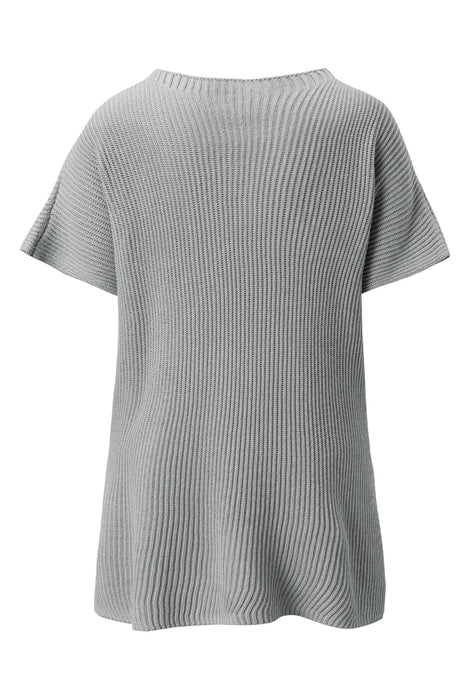 Slit Round Neck Short Sleeve Knit Top  Jessie Knowles