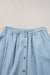 Snap Down High Waist Denim Skirt  Jessie Knowles