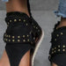 Studded Raw Hem Flat Sandals  Jessie Knowles